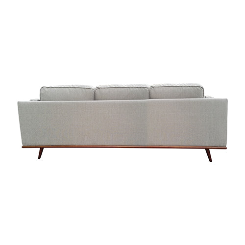 Ember 3 Seater Sofa Beige Fabric Modern Lounge Set for Living Room Couch with Wooden Frame