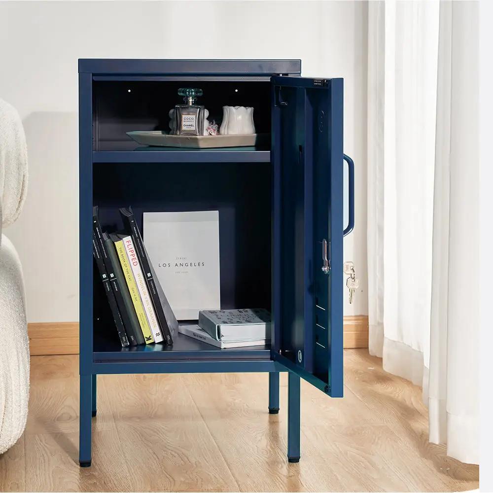 ArtissIn Bedside Table Metal Cabinet - MINI Blue