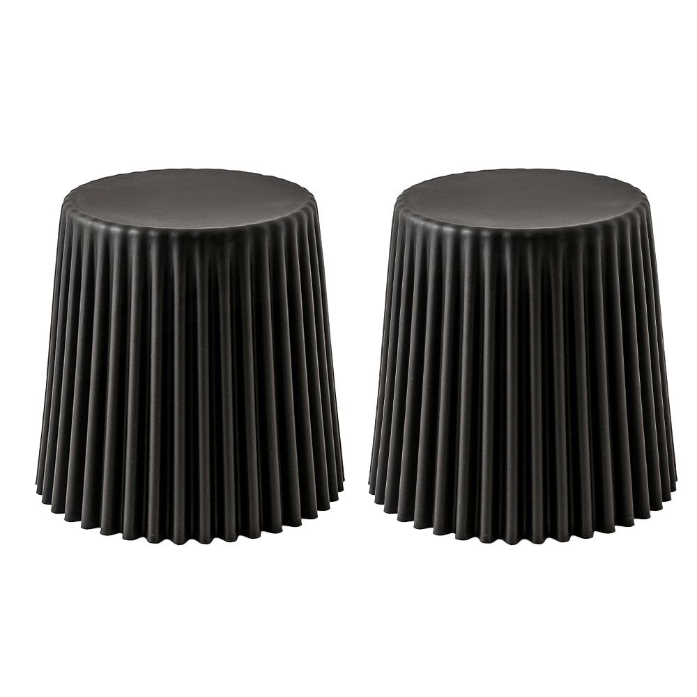 2x Bar Stools Cupcake Plastic Foot Stool Black