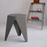 2x Bar Stools Puzzle Plastic Foot Stool Grey