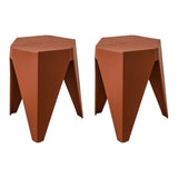 2x Bar Stools Puzzle Plastic Foot Stool Red