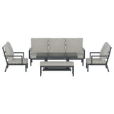 Gardeon 5-Piece Outdoor Furniture Setting Table Chair Set Aluminium Sofa 7-Seater