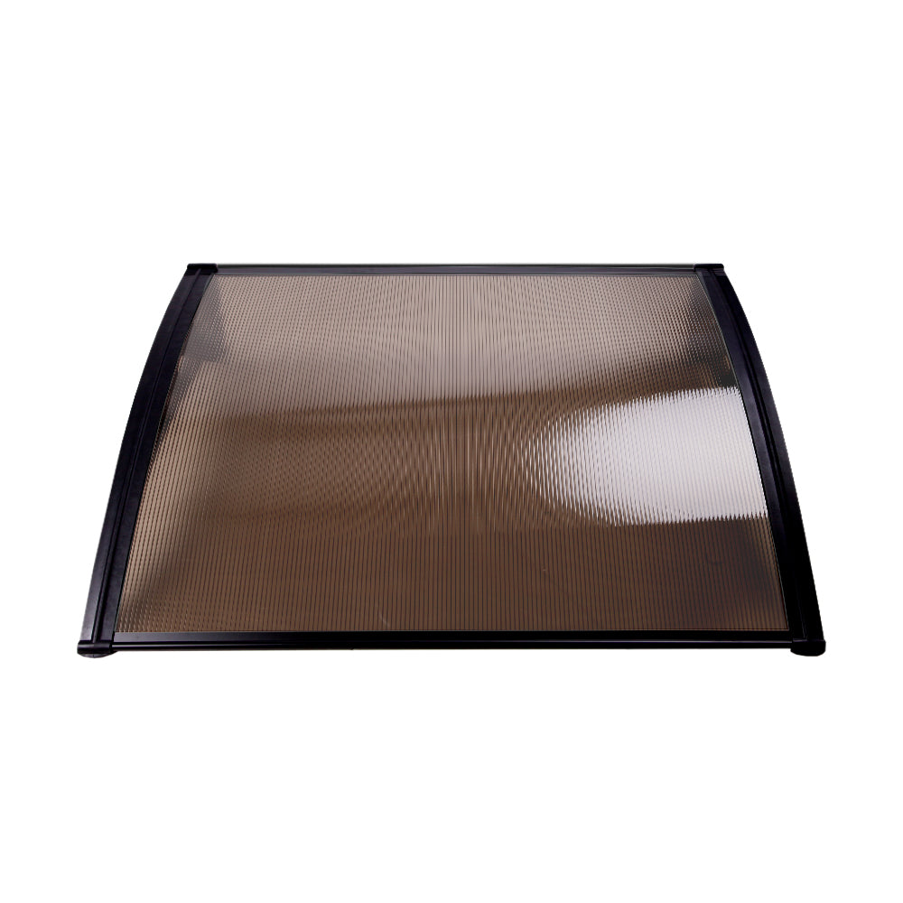 Instahut Window Door Awning 1mx2m Brown Hollow Sheet Plastic Frame