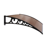 Instahut Window Door Awning 1mx4m Brown Hollow Sheet Plastic Frame