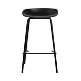 2x Bar Stools 4 legged Black PP Plastic Seat