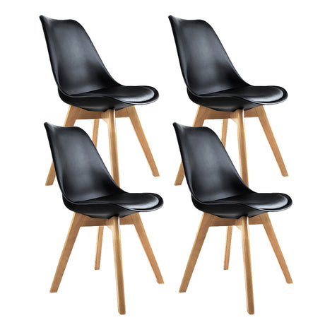 Ember Dining Chairs Set of 4 Black Leather DSW