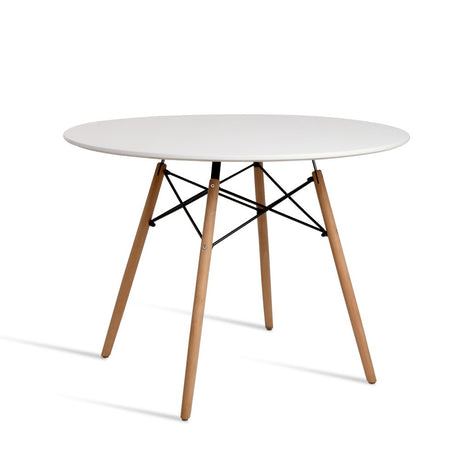 Replica Round Dining Table White & Beech Wood