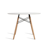 Replica Round Dining Table White & Beech Wood