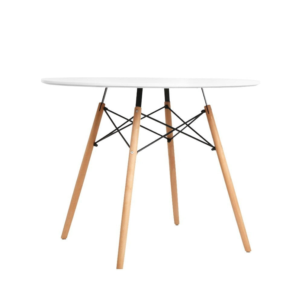 Ember Dining Table Round White 4 Seater 90CM