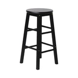 Set of 2 Wooden Bar Stools- Black