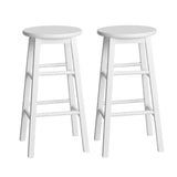 Set of 2 Wooden Bar Stools- White