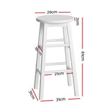 Set of 2 Wooden Bar Stools- White