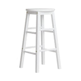 Set of 2 Wooden Bar Stools- White