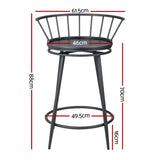 2x Captains Bar Stools Iron & Black