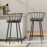 2x Captains Bar Stools Iron & Black