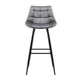 2x Audrey Bar Counter Stools Velvet Grey