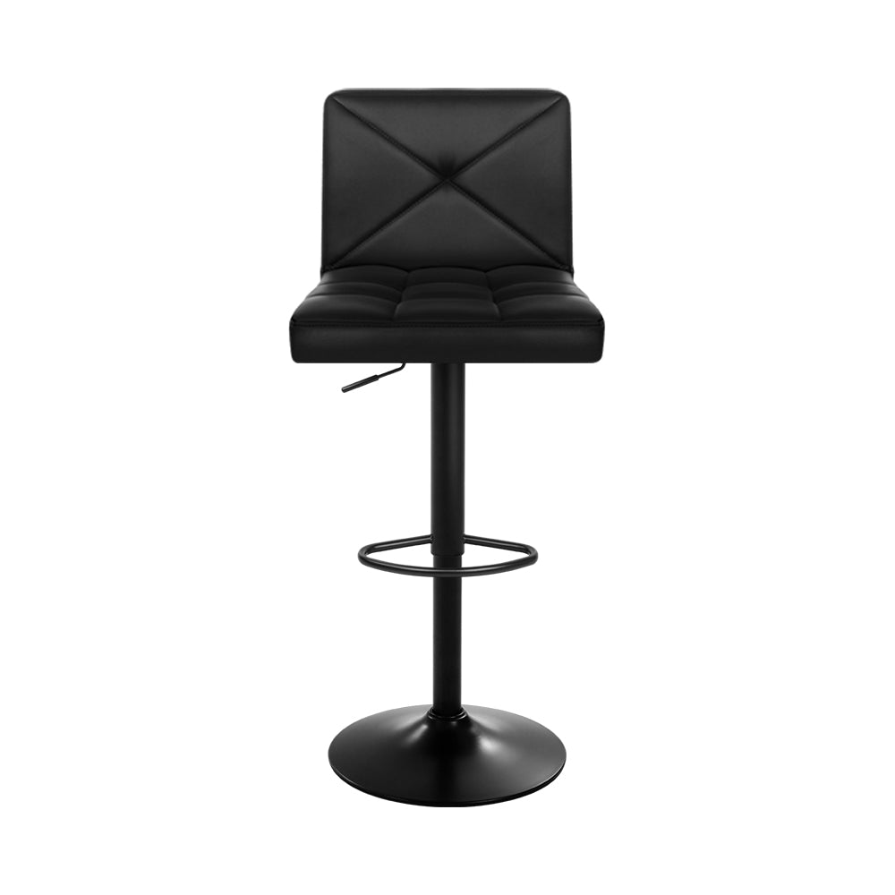 4 x Bar Stools Black Seat Black Finish