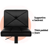 4 x Bar Stools Black Seat Black Finish