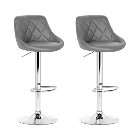 2x Elan Bar Stools Gas Lift Grey