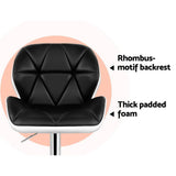 2x Bar Stools Gas Lift Leather Black & White