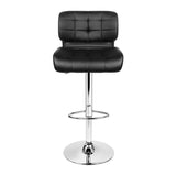 2x Promus Bar Stools Gas Lift Leather Black