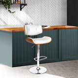 Cherry Bar Stool White & Chrome