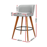 2x Bar Stools Grey