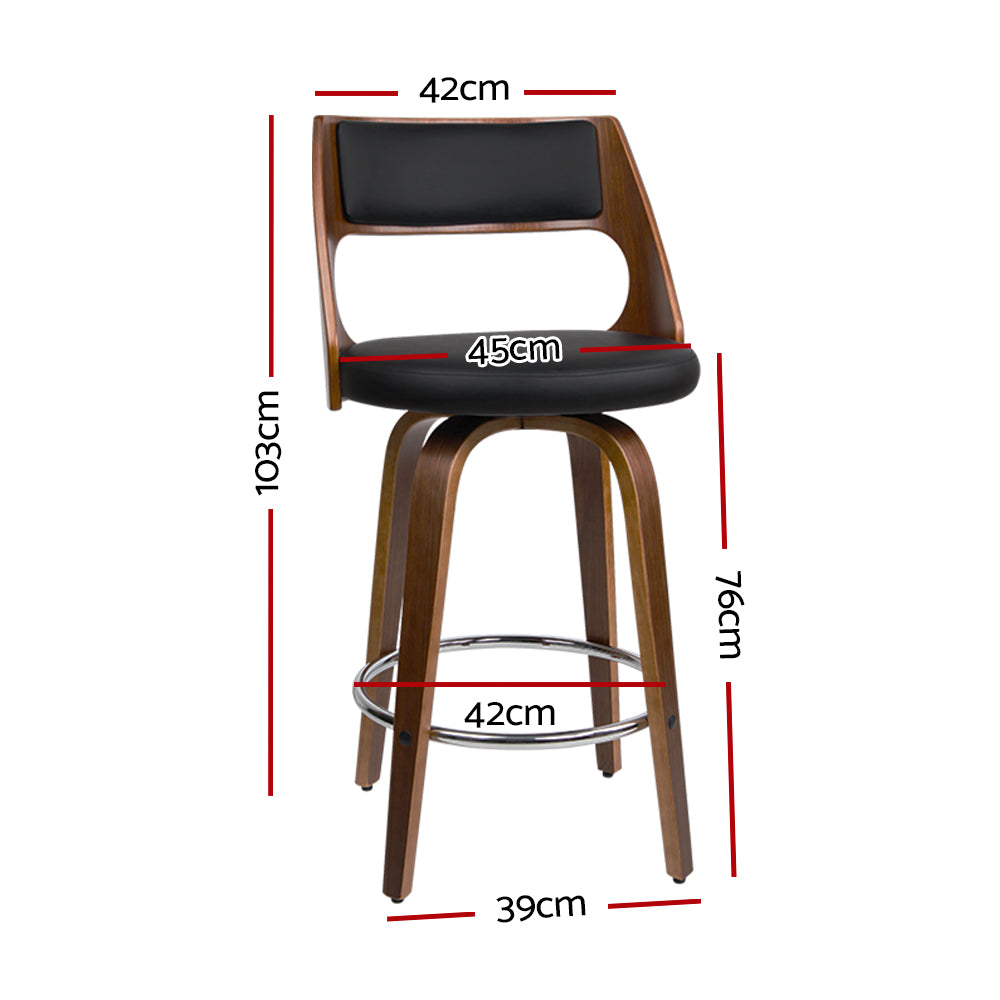 2x Swivel Contoured Backrest Bar Stools