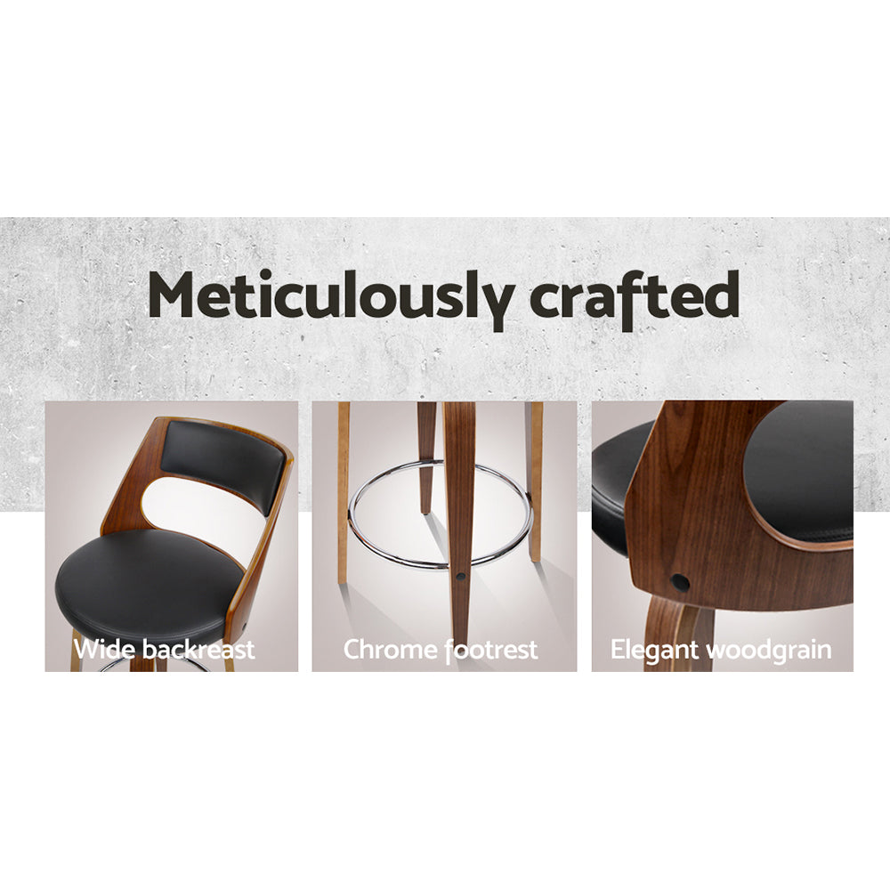 2x Swivel Contoured Backrest Bar Stools