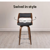 2x Swivel Contoured Backrest Bar Stools