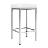 2x PU Leather Kitchen Bar Stools 4 Legged White