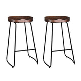 2x Bar Stools Tractor Pine Wood Top