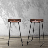 2x Bar Stools Tractor Pine Wood Top