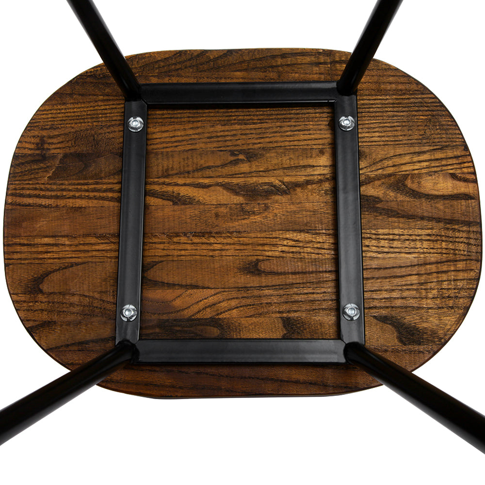 2x Retro Inspired Tractor Bar Stools - Black Legs