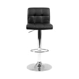 2x Bar Stools Gas Lift Leather Black with Back rest