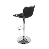 Set of 2 PU Leather Bar Stools- Black