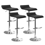 4x Bar Stools Black Seat 360 Degree Swivel Seat