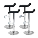 4x Bar Stools Black Seat 360 Degree Swivel Seat