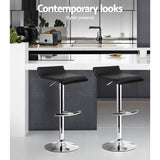 4x Bar Stools Black Seat 360 Degree Swivel Seat