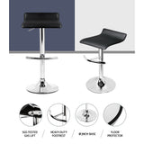 4x Bar Stools Black Seat 360 Degree Swivel Seat