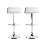 2x Sena Bar Stools Adjustable Gas Lift Chairs White