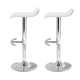 2x Sena Bar Stools Adjustable Gas Lift Chairs White