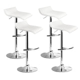 4x Bar Stools White Seat 360 Degree Swivel Seat