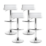 4x Bar Stools White Seat 360 Degree Swivel Seat