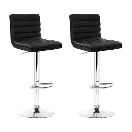 Set of 2 Bar Stools black Chairs