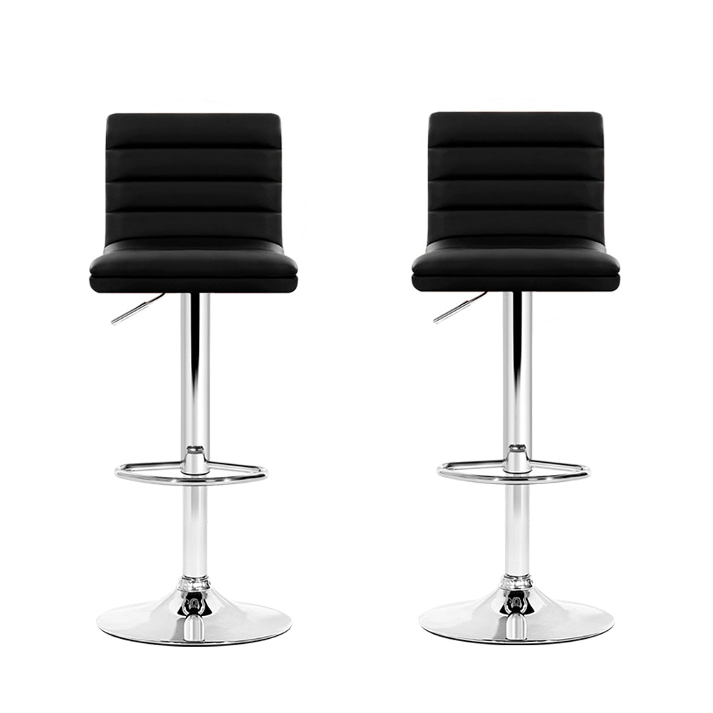 Set of 2 Bar Stools black Chairs