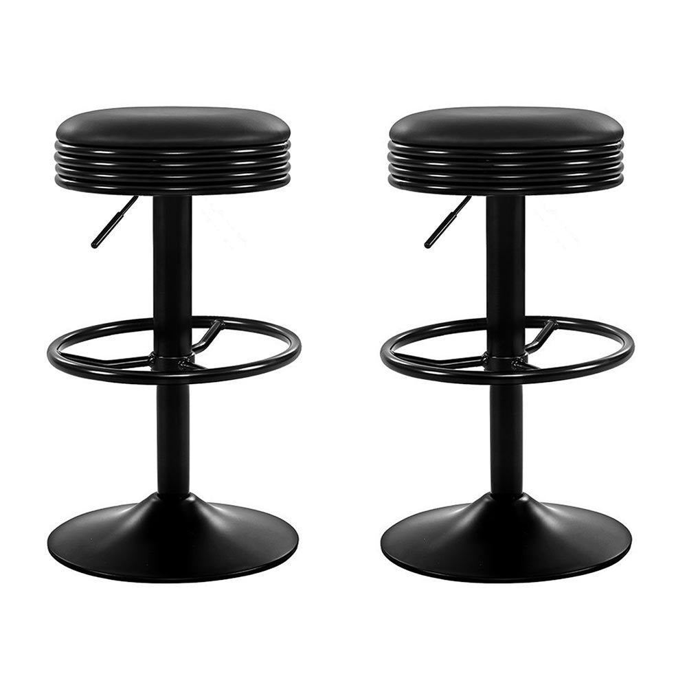 2x Anton Bar Stools Adjustable Black