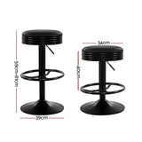 2x Anton Bar Stools Adjustable Black