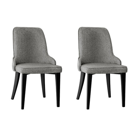 Set of 2 Fabric Dining Chairs Grey