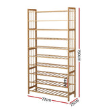 10-Tier Bamboo Shoe Rack Wooden Shelf Stand Storage Organizer